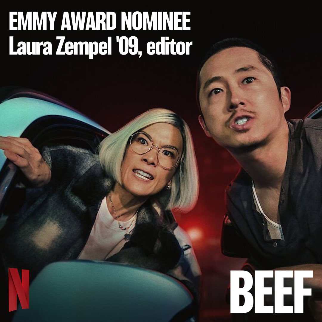 CU_DodgeCollege's tweet image. #Emmy nominees in the house! We're jazzed that #ChapmanU alumnae Laura Zempel ‘09 and Karina Manashil ‘12 have been recognized by the Television Academy for their stellar work. 🥩🛸