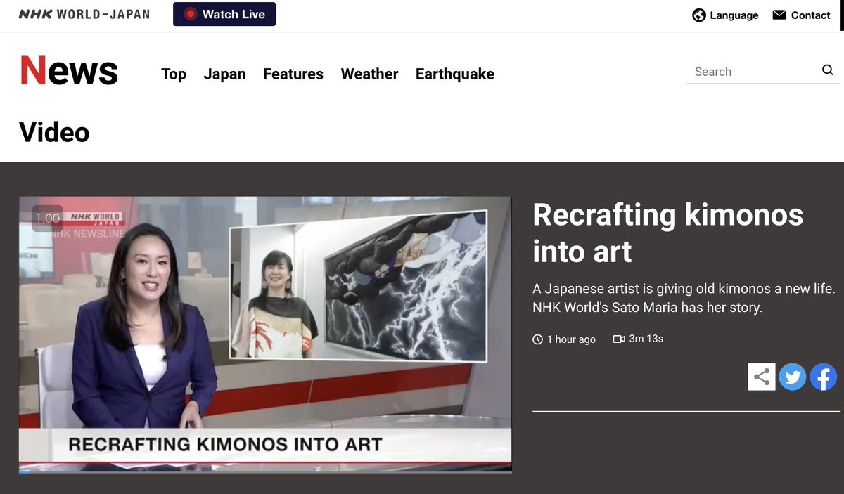 mayuko_o's tweet photo. I was featured in NHK World Japan💓 NHKワールドニュースでご紹介いただきました📷 Recrafting kimonos into artーNHK WORLD-JAPAN NEWS https://t.co/RJ8Ys12e0x
@YouTube

より   #着物 #着物リメイク #kimono #kimonoremake #nhk #nhkworld #japan https://t.co/w49TZ9orhI
