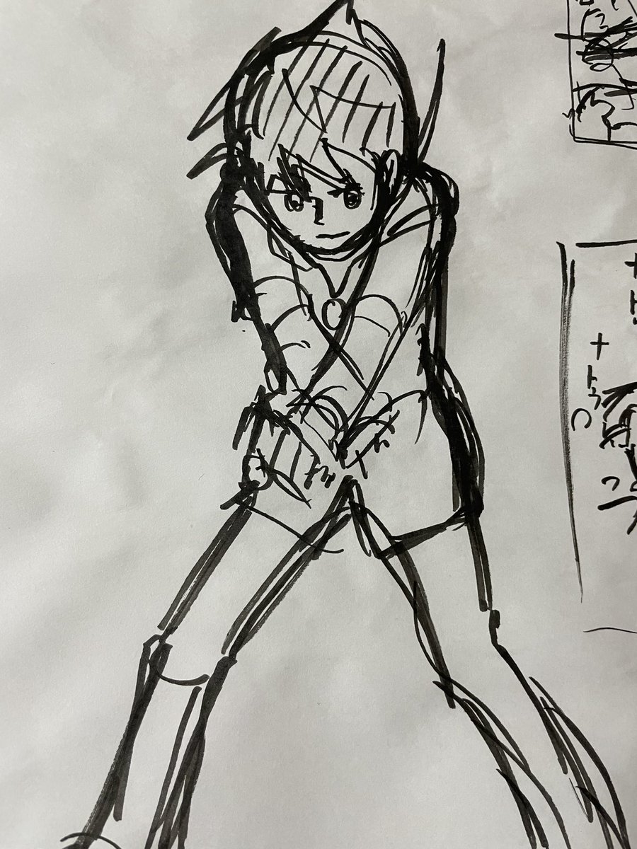 原稿しながら表紙案について考え中✍️😌💭 多分バビちゃんのポーズはこれになるはず…。 裏表紙はバビヨミでナートゥの予定