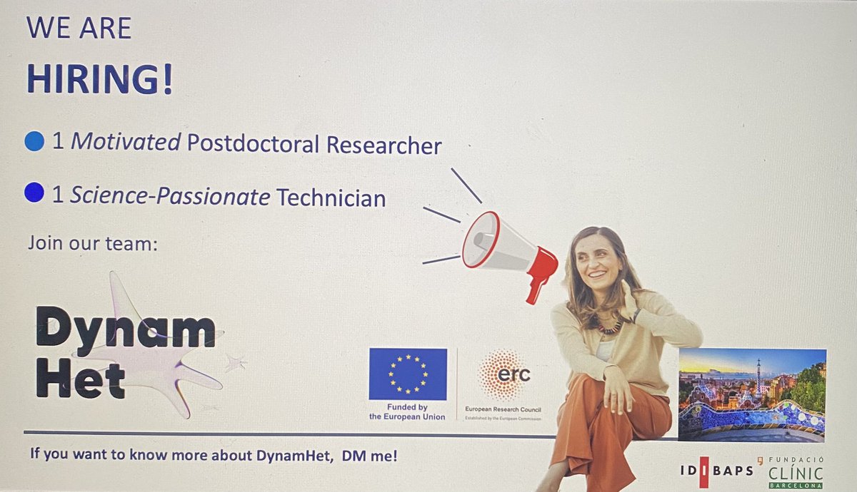 We are hiring 📣 ! looking for motivated and passionate researchers and technician to join DynamHet project funded by <a href="/ERC_Research/">European Research Council (ERC)</a>!🔬🧫🧪👩‍💻<a href="/idibaps/">IDIBAPS</a> <a href="/hepaticcellnews/">Hepatic Cell News</a> 
<a href="/EASLnews/">EASLnews</a> <a href="/AASLDtweets/">AASLD</a> <a href="/BecariosFLC/">Becas Fundación "la Caixa"</a> <a href="/Mariecurie_alum/">Marie Curie Alumni Association (MCAA)</a> <a href="/CcaEns/">ENS-CCA</a>