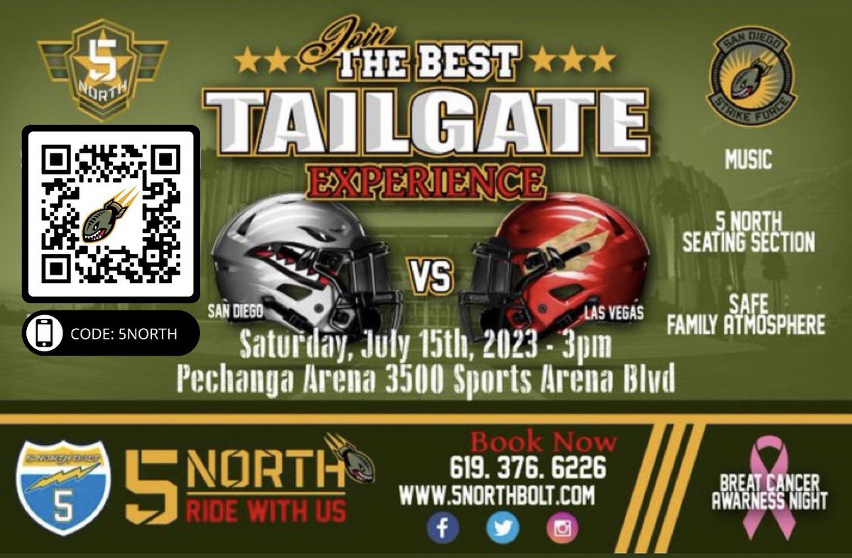 5northbolt's tweet photo. ๐SD!
๐๏ธJoin us this Saturday 7/15/23.
๐ฃSD @sdstrikeforce
๐Last Home Game.
๐Breast Cancer Awareness.
๐๏ธSpecial Discount Tickets.
๐Ride with us!
๐ See YOU Saturday!
#sdstrikeforce #bombsaway #sandiego #football #ifl #indoorfootball #indoorfootballleague https://t.co/49q7oeEY3q
