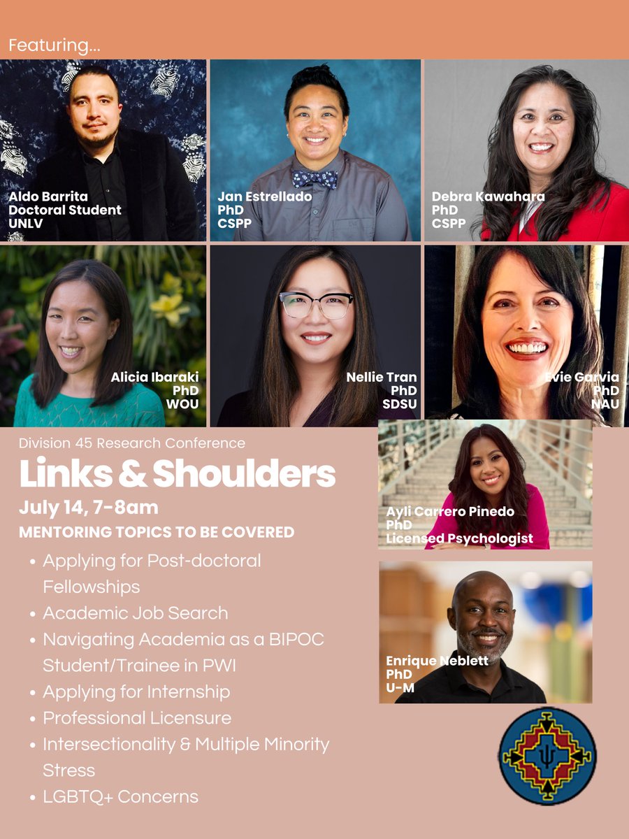 Join us on Friday, July 14th at 8am to make connections and gain valuable insight. Links &amp; Shoulders will feature a wide array of mentors across professions and experiences! Don’t miss out. #psychology #div45 #mentorship