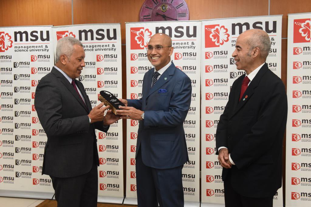 MohdShukriYajid's tweet photo. Very proud that @MSUMalaysia has been announced by @ACEEU_org via the Triple E Awards as the Global Green University of the Year 2023!  This recognises us globally for our initiatives in entrepreneurship &amp; sustainability efforts. Congrats to the team and committee! @KhaledNordin https://t.co/n4x6siOKSK