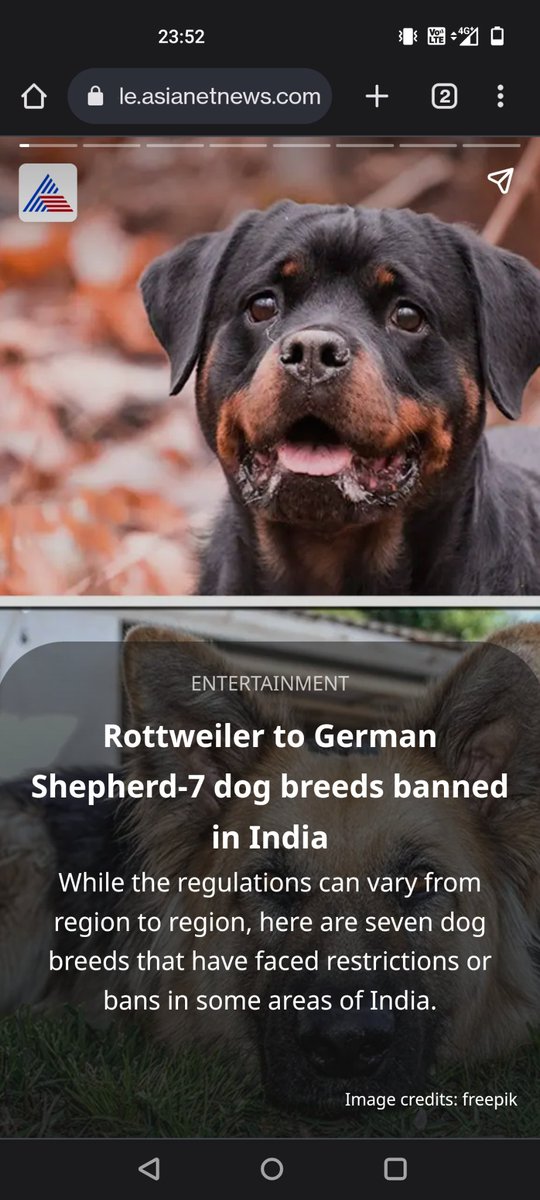 #Asianet from #Kerala has published a web story about banned #dog breeds in India. Check the heading & then the sub heading. Why is the media house adding fuel to fire in a state already in the news for its barbarity against dogs? #StopKeralaKillings  #Straydogs