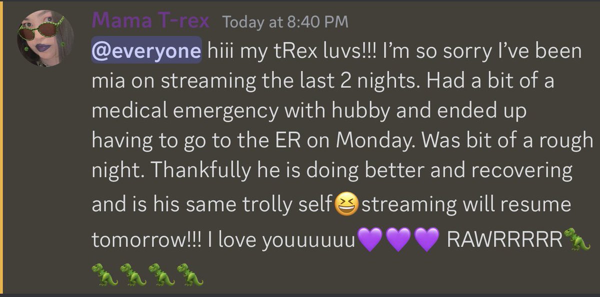 tortor85's tweet photo. We’re back on streaming tomorrow!! I missed you sessy people😝❤️❤️ #followme #streamerontwitch #Tortor85 #trexfam #rawr 🦖💕 https://t.co/5L2go7BumK