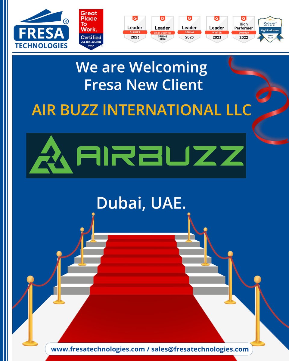 fresatechnology's tweet photo. We are Welcoming Fresa New Client
"AIR BUZZ INTERNATIONAL LLC"
Dubai, UAE.
Kindly check the below link to view our Service Network:
https://t.co/Df4vDzhxnR
#fresa #UAE #freightbroker #freightliner #Onboard #Newclient #Welcome #AIRBUZZ https://t.co/NqHnlcxfE4