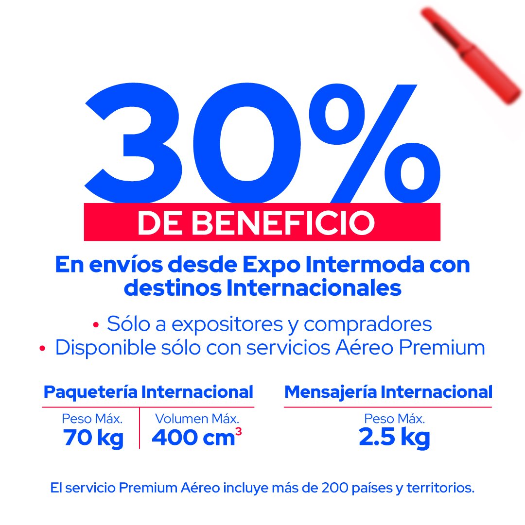Paquetexpress's tweet image. Realice sus envíos📦 desde o hacia Expo Intermoda 79 con Paquetexpress💙 y aproveche nuestros beneficios especiales 🤝🏼.

Ingrese a la siguiente liga para resolver todas sus dudas 📲 bit.ly/PXIntermoda79

#Paquetexpress #Intermoda #SupplyChain #ExpoIntermoda