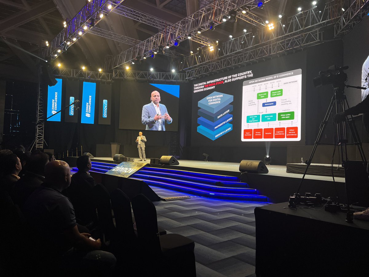 chandradip's tweet photo. "You go to developed countries and get surprised that legacy technology like credit cards are used" (instead of something frictionless like UPI via QR codes) - Pari Natarajan's keynote coining INDIA CAPABILITY STACK at the #ZinnovConfluence @Zinnov https://t.co/fGt0Izt2ha