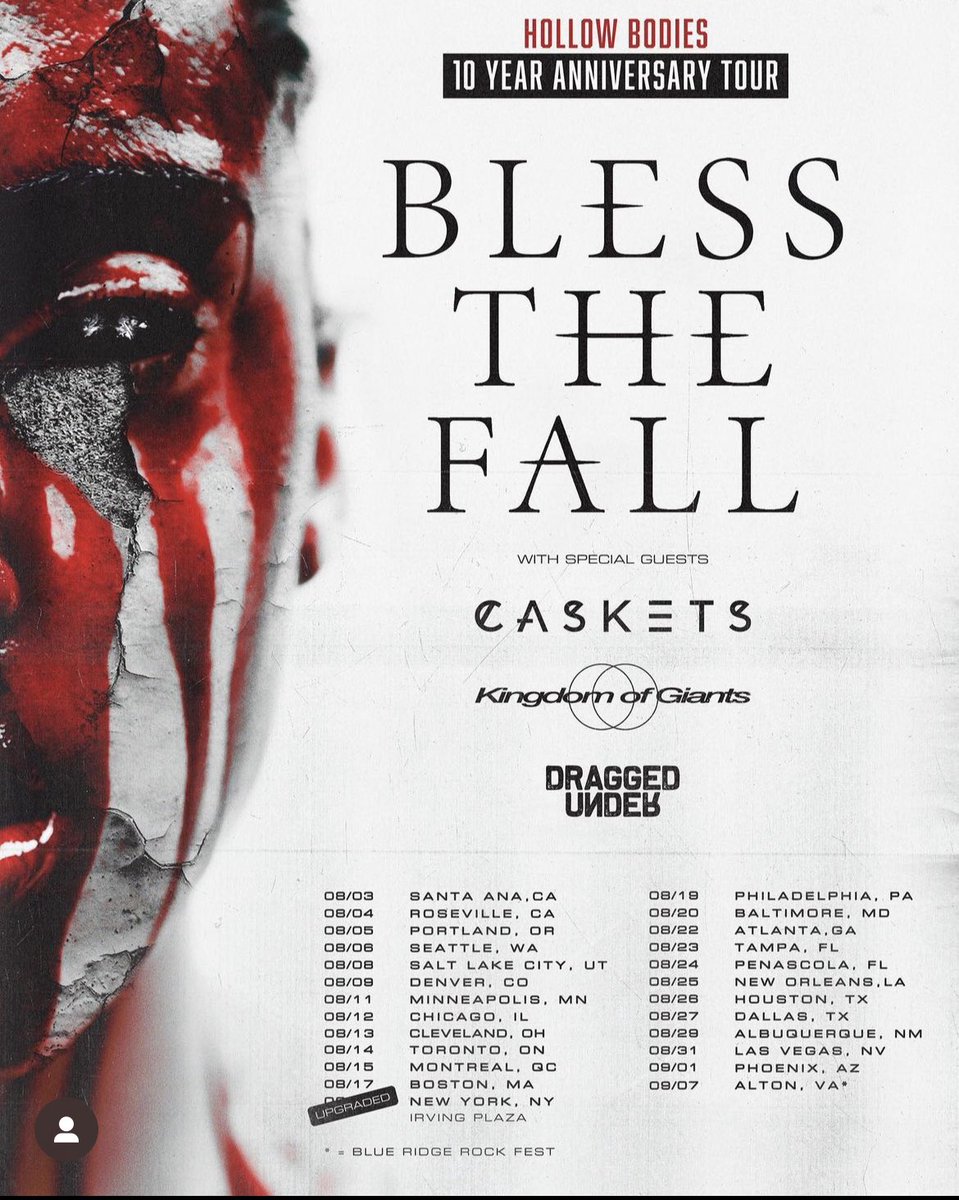 Justin Joseph (@hunter_jjx) on Twitter photo RUNNING IT BACK.
I’ll be once again joining the <a href="/kingdomofgiants/">𝐊𝐈𝐍𝐆𝐃𝐎𝐌 𝐎𝐅 𝐆𝐈𝐀𝐍𝐓𝐒</a> boys for this upcoming banger of a tour supporting the legends in <a href="/blessthefall/">blessthefall</a>. What show am I gonna see you at?? 👀
Time to lock in. RUNNING IT BACK.
I’ll be once again joining the <a href="/kingdomofgiants/">𝐊𝐈𝐍𝐆𝐃𝐎𝐌 𝐎𝐅 𝐆𝐈𝐀𝐍𝐓𝐒</a> boys for this upcoming banger of a tour supporting the legends in <a href="/blessthefall/">blessthefall</a>. What show am I gonna see you at?? 👀
Time to lock in.