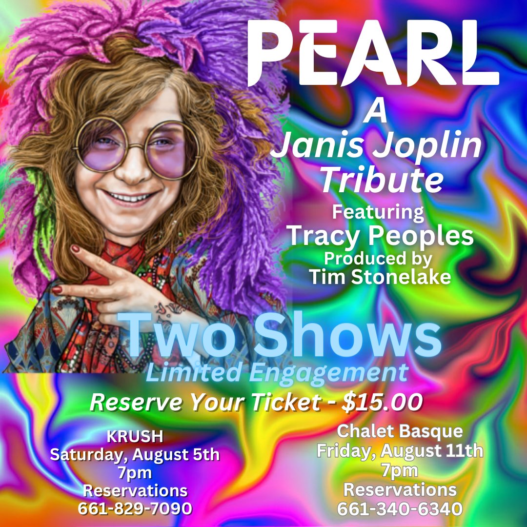 Calling all Janis Joplin fans and music enthusiasts! After an eagerly awaited hiatus, we are thrilled to announce the triumphant return of "Pearl - A Tribute to Janis Joplin" to the stage! Get ready to experience raw energy, passion, and soulful blues.