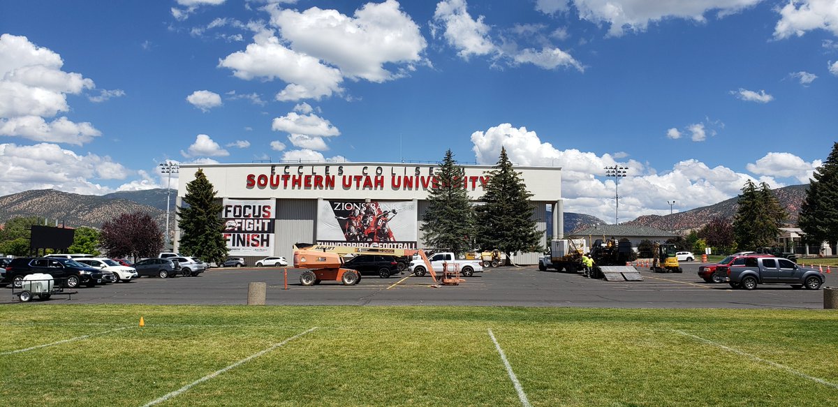 vincefields1's tweet photo. Three down, one to go. Having an amazing camp here @SUUThunderbirds the entire football staff has done an incredible job. @defendtheridge 
#defendtheridge
#mustangrumble
#trueblue
#WeAreShadow https://t.co/t3GPPN5U95