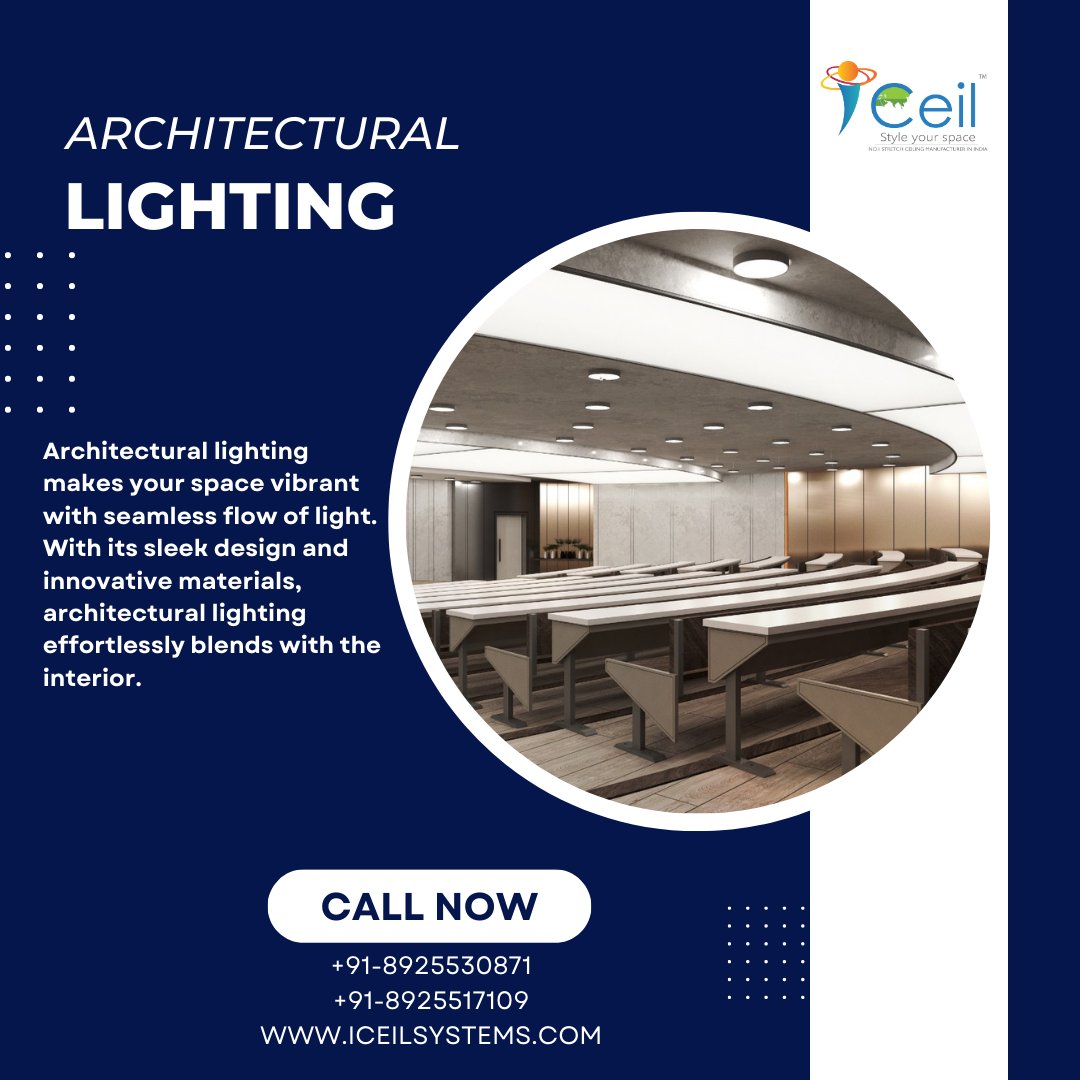 iceilsys's tweet image. Architectural #lighting makes your space vibrant with seamless flow of light. With its sleek design and innovative materials, architectural lighting effortlessly blends with the interior.

- iceilsystems.com

#stretchceilingdrywall

#stretchceilingusa

#3dstretchceiling
