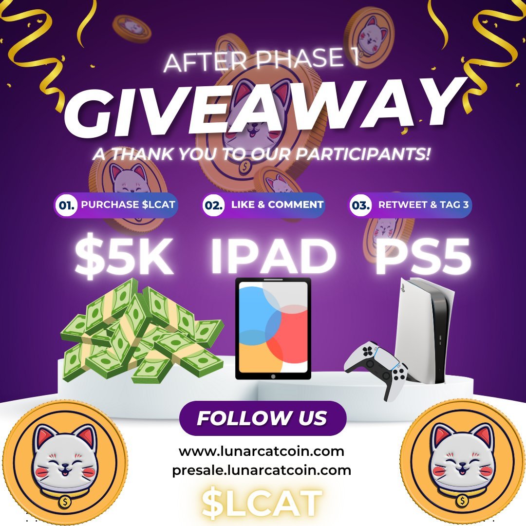 PorkCoinRich's tweet photo. First 5 people to buy $LCAT and post proof here have a chance at winning an #OpepenEdition NFT!  

Winner will be randomly selected!

https://t.co/J5wzMtqj6z

#memecoins #memecoin #presale #opepen #ETH https://t.co/340IzSrGSX