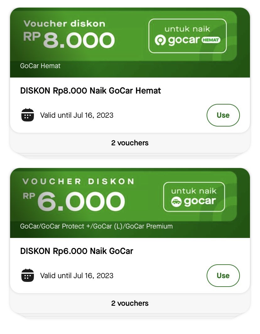chhros's tweet photo. wts voc voucher gojek

🛵goride diskon 50% maks 7k, fee 1,5
🚘 gocar diskon 6k/8k, fee 2k

gopay only, lgsg order via wa https://t.co/mzqepZvt6J https://t.co/VwZxmiwMjz