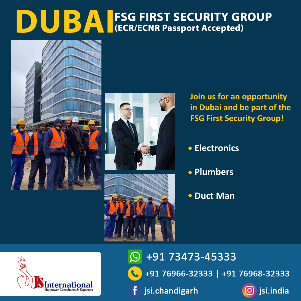 jsiindia's tweet image. Join us for an opportunity in Dubai and be part of the FSG First Security Group! 🌟💪

🌟🏢 Dubai - FSG First Security Group 🌟🇦🇪

🔧 Available Positions 💼

💡 Electronics 📱🔌
🚰 Plumbers 🚿🔧
🔩 Duct Man 🏗️🔨

#DubaiJobs #SecurityGroup #Electronics #Plumbers #Helpersjobs