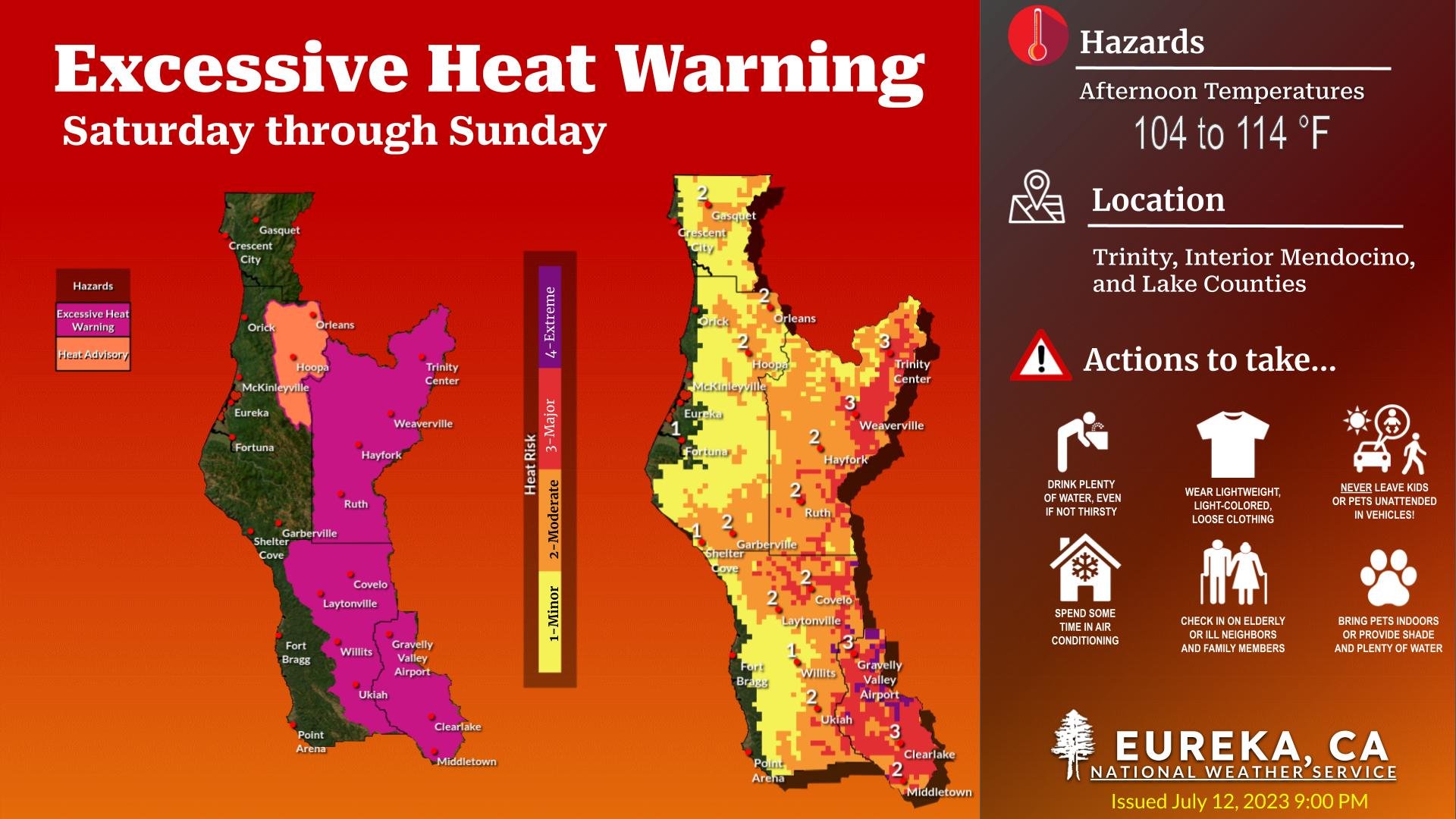 NWS Eureka on Twitter "Dangerously hot this weekend. Excessive Heat