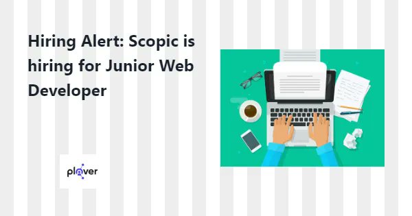 PloverTweets's tweet photo. Hiring Alert: Scopic is hiring for Remote Junior Web Developer 
https://t.co/vm6BCnZwgu 
Remote Status: Fully Remote 
Location: Worldwide 
#JavaScript #Python #javascript #remotejobs #softwarejobs #remotehiring #hiring #jobalert #hiringnow #workfromhome #remote https://t.co/hzMpqbfOrV