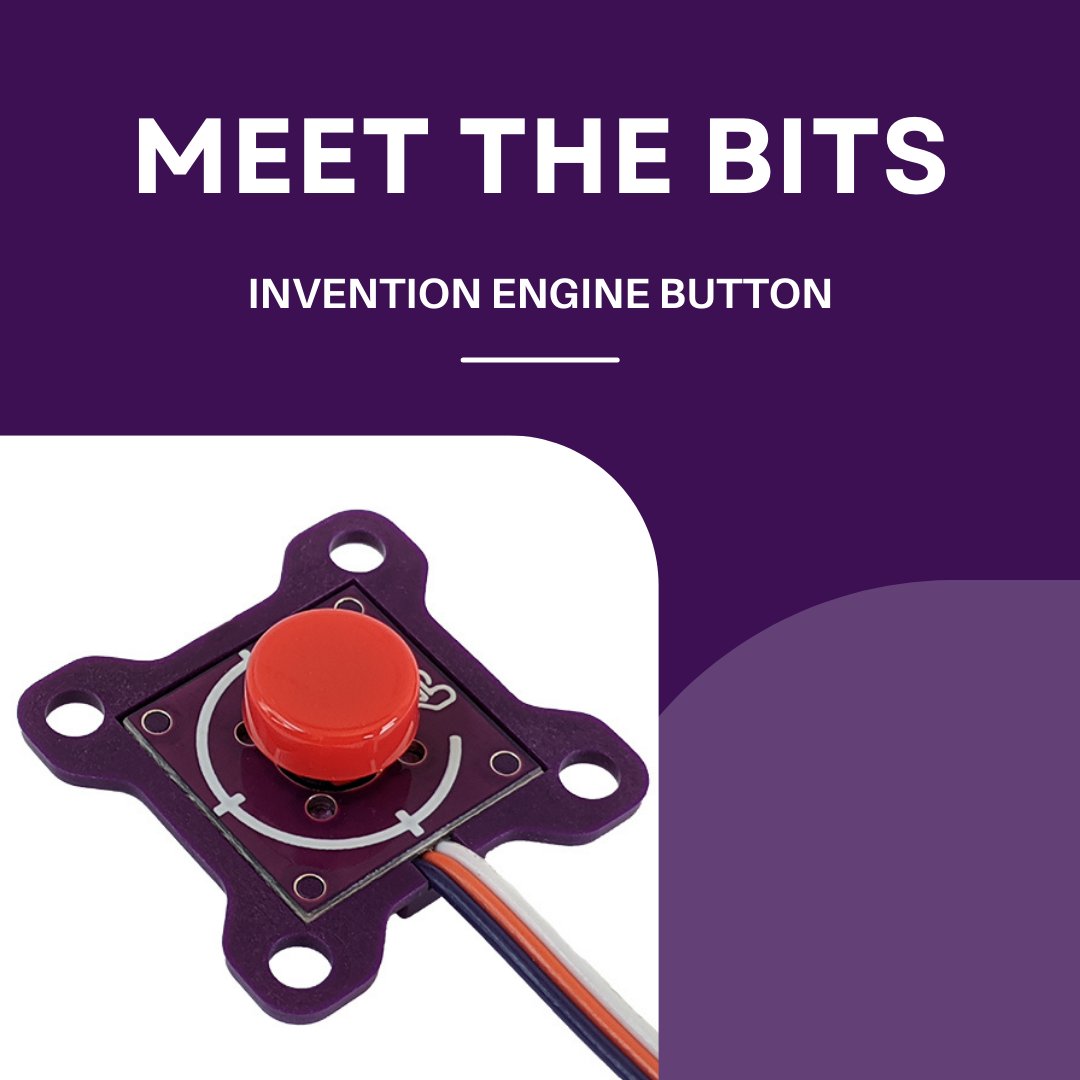 Invention_Eng's tweet photo. The button is an input bit that allows a user to command an invention to do something. 
The button bit also has a removable button cap that can be changed to red, green or white!

Learn more about the Invention Engine button bit at https://t.co/sA5X7pMfob

#STEM #STEAM #edtech https://t.co/9lca1uCef4