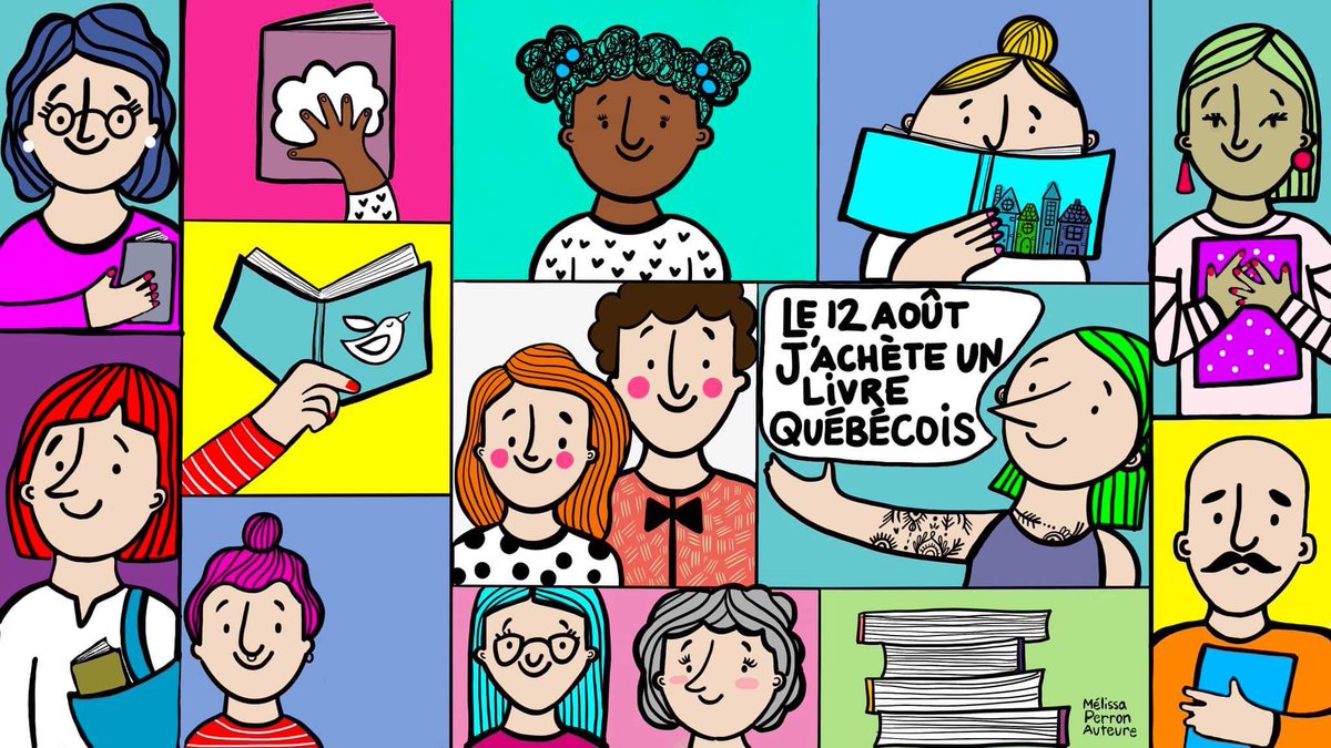 Oui ! On m’a encore demandé d’illustrer l’extraordinaire événement Le 12 août, j’achète un livre québécois. Quel honneur. Merci de faire voyager ce tweet et vive cette belle journée dédiée à nos si talentueux auteurs et autrices !