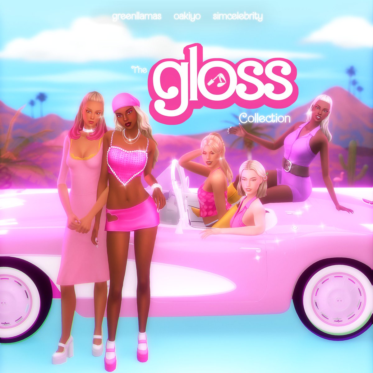 greenllamascc's tweet photo. 📆 Coming this month:

The Gloss Collection with @oakiyo_ @simcelebrity00 
Featuring 23 new items to style your sims in, with a custom Barbie-themed palette.

🕞 Public July 31

get it here:
🔗 https://t.co/dn3WUyDUdP https://t.co/kTiyzORnp0