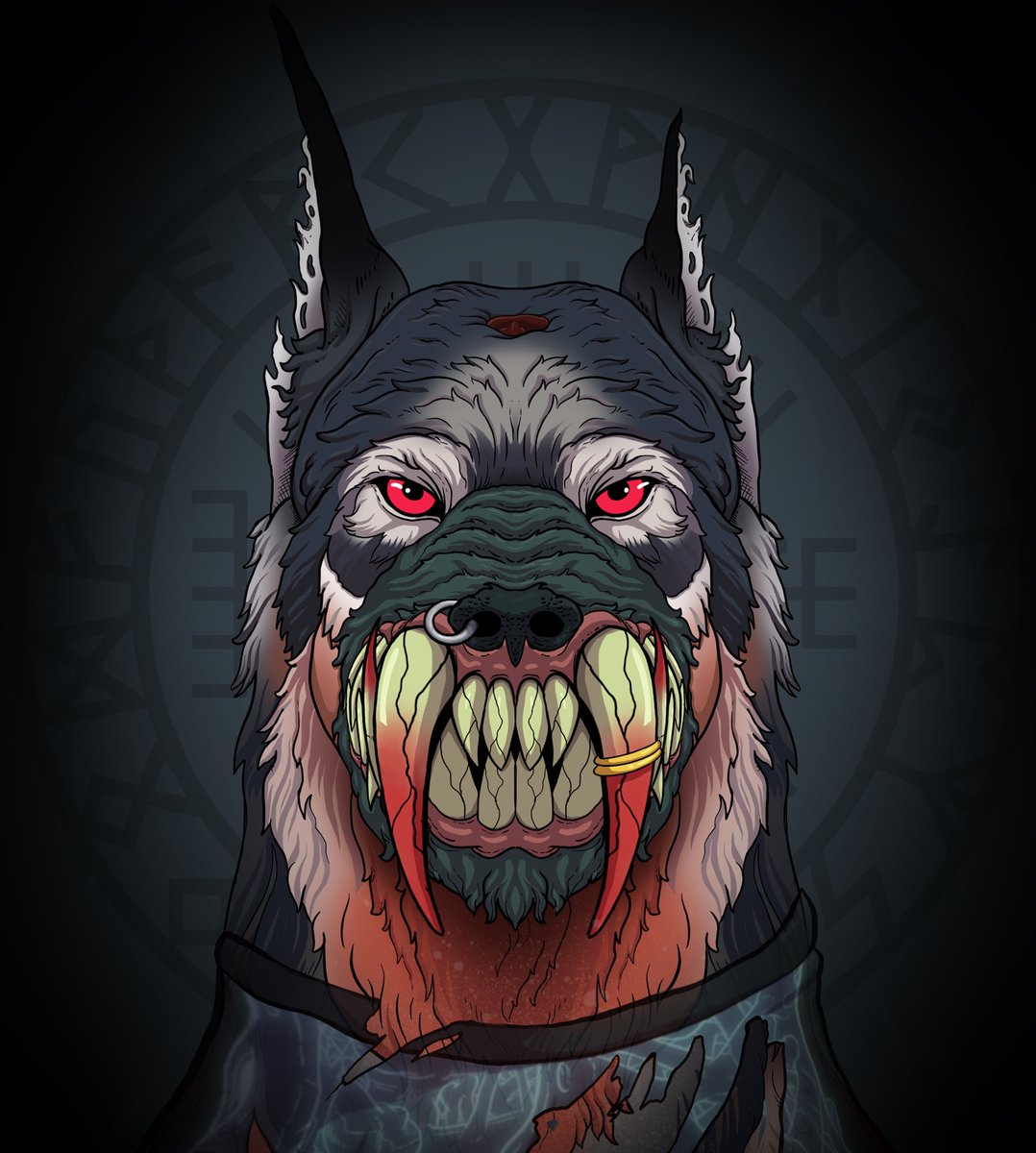 Huge shoutout  to @LineHammett92 for hand drawing this beautiful  artwork of my wolf 🔥🐺Your talent has no bounds. Honored to be the proud member  of the <a href="/MutantHounds/">Mutant Hounds</a> and of course the @packmh1