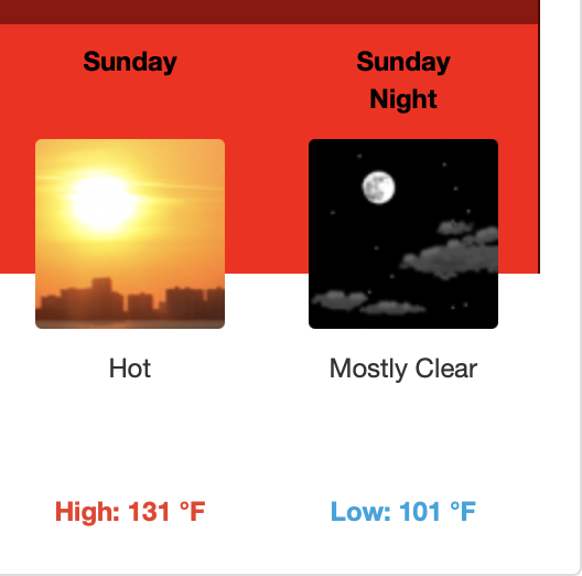 The National Weather Service is now forecasting Death Valley to soar up to 131°F (55°C), which, if recorded by a weather station, would be the highest temperature ever reliably recorded on Earth.