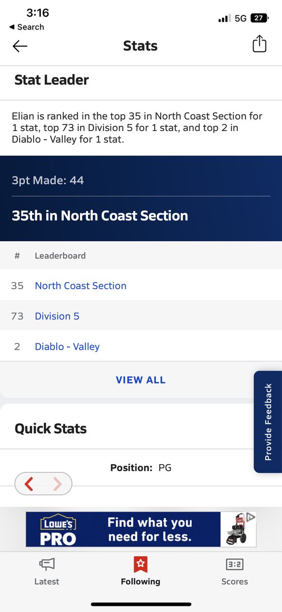 Last highschool season