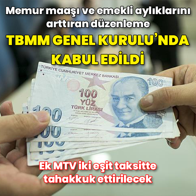 Haberturk's tweet photo. Memur maaşı ve emekli aylıklarını arttıran düzenleme TBMM Genel Kurulu'nda kabul edildi https://t.co/So6sY6b4FS https://t.co/2ahkp5wTA2