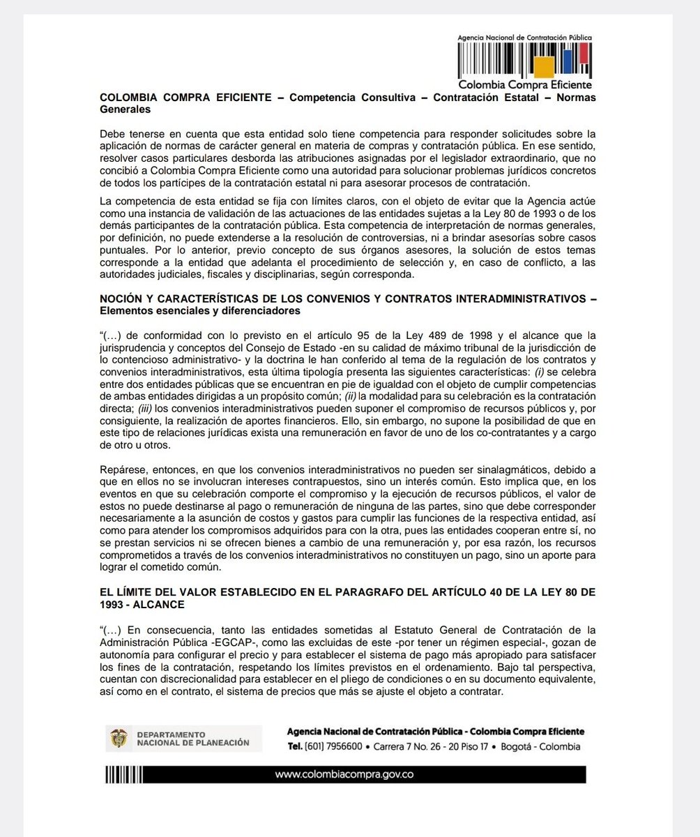 cabogadosa1's tweet photo. Contratación Estatal: concepto CCE donde explica la noción y características de los convenios y contratos interadministrativos, sus elementos esenciales y diferenciadores; y límites en desembolso de recursos 
https://t.co/EwNoYtTdsV https://t.co/EyC6j1bWaL