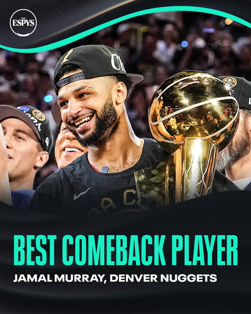 The comeback that led to a championship 🏆 

Jamal Murray wins the ESPY for Best Comeback Player!