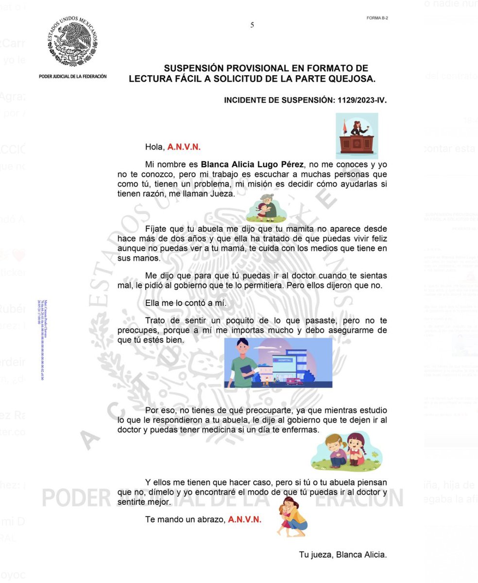 kdartigues's tweet photo. Amo y me urge localizar a esta jueza, Blanca Alicia para entrevistarla. 
Hizo sentencia en lectura fácil maravillosa para una niña a la que, cuenta @PamCerdeira le estaban negando afiliación mediante la abuela cuando su mamá desapareció. 
Si saben de ella, ¡avisen! Gracias https://t.co/MqK0GDLgag