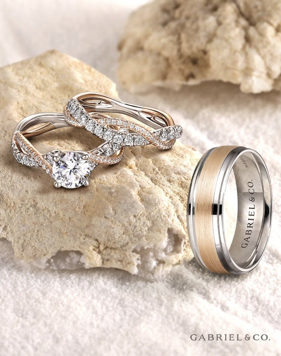 Summer love in bloom! 💍🌴
Celebrate the season with our breathtaking bridal set. 💖☀️

Featured styles: ER14460R4T44JJ, MBM0172-70T4JJJ &amp; WB14460R4T44JJ

gabrielny.com/14k-white-rose…

#engaged #engagementringgoals #whitegoldring #brideinspo #misstomrs #heputaringonit #ringgoals