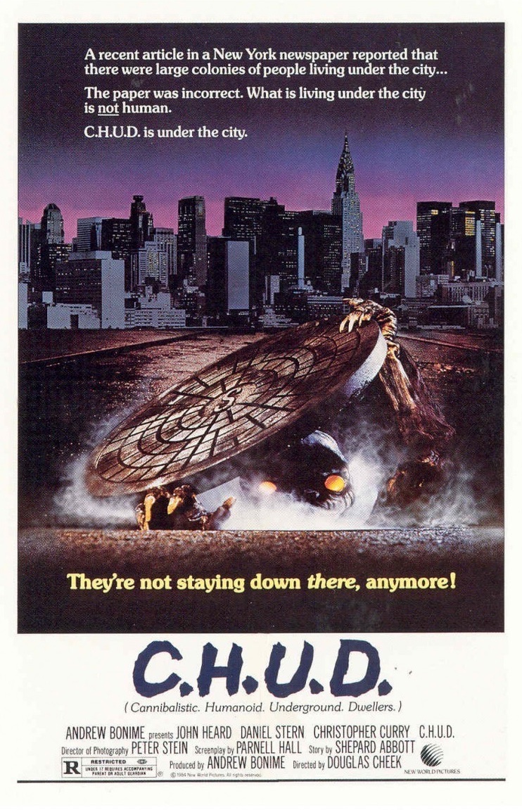 EugWSerra's tweet photo. On August 31, 1984, C.H.U.D. crawled out of the sewers! #CHUD #JohnHeard #DanielStern #KimGreist #ChristopherCurry #JohnCaglioneJr #DougDrexler #EdFrench https://t.co/zr382ph3Mp