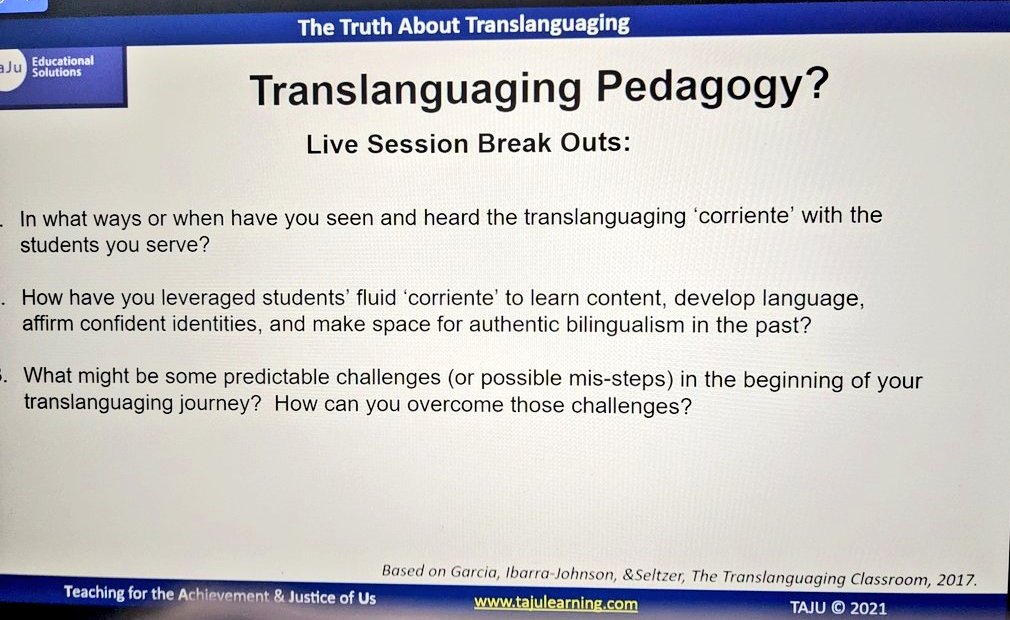 emytomita's tweet photo. #SEED2023 #TranslanguagingPedagogy @AldineISD moving from #DeficitThinking to #AssetBased practices to support emergent bilinguals @TajuLearning Noticing what EBs know to build &amp; extended their knowledge #CulturallyReponsiveTeaching #DualLanguageEducation @TajuLearning https://t.co/FlTt8aIJ16