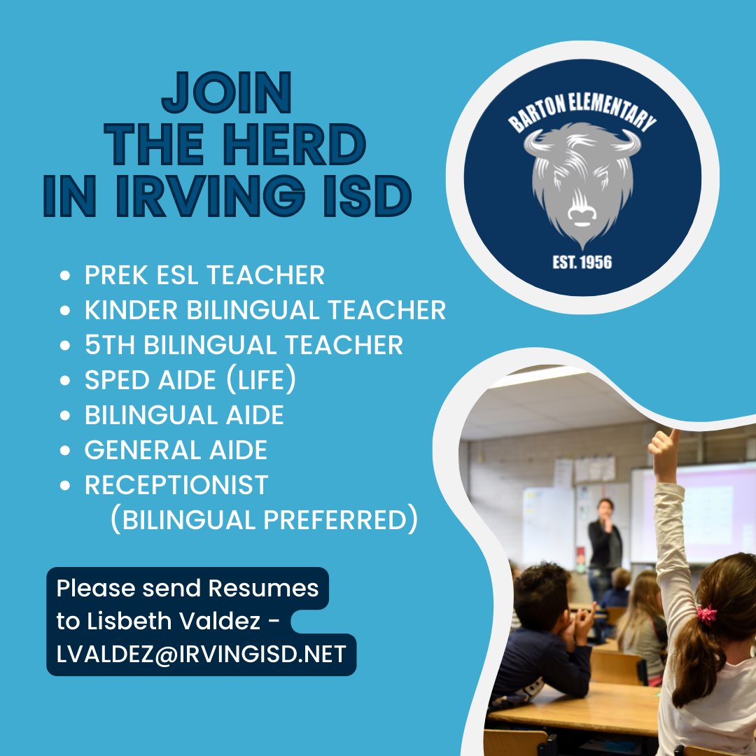 Come join the <a href="/BartonBuff/">Barton Elementary</a> family! We can't wait to meet you! 🤗