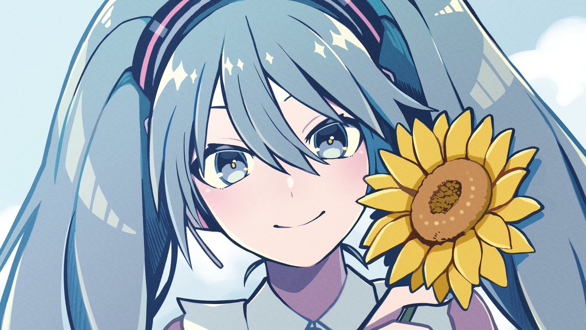 初音ミク「ピアプクロウですホー!今日は #ひまわりの日 らしいホー!という事でピアプロに投」|piapro(ピアプロ)のイラスト