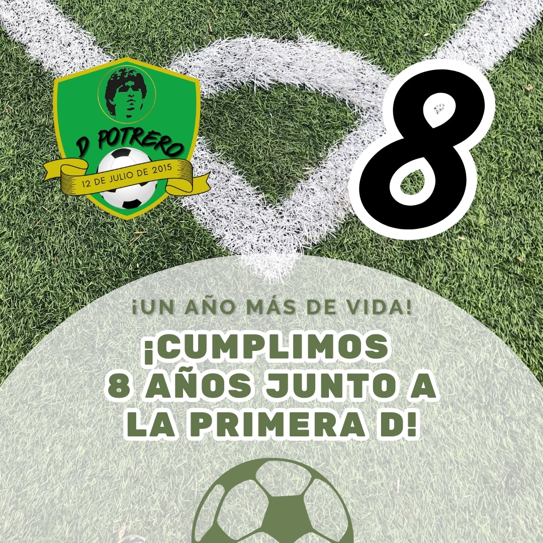 DPotreroOk's tweet photo. ¡CUMPLIMOS 8 AÑOS!
Un 12 de julio del año 2015, D Potrero nació como un gran proyecto y con el paso de los años, se convirtió en una realidad.
Cumplimos ocho años de pura pasión por la Primera D.
#PrimeraD #PasiónPorLaPrimeraD #DPotrero #8Años #ModoDPotrero https://t.co/mFXCoDbCL7