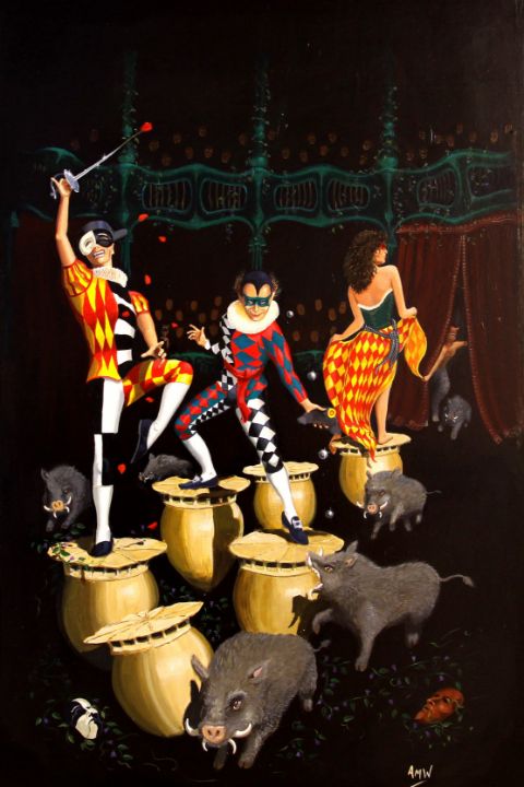 AnthonyMWynne's tweet photo. Art of the Day: "One Stage Before (Dance, Harlequins)". Buy at: https://t.co/gh3wa2cIoS https://t.co/7s62scId2y