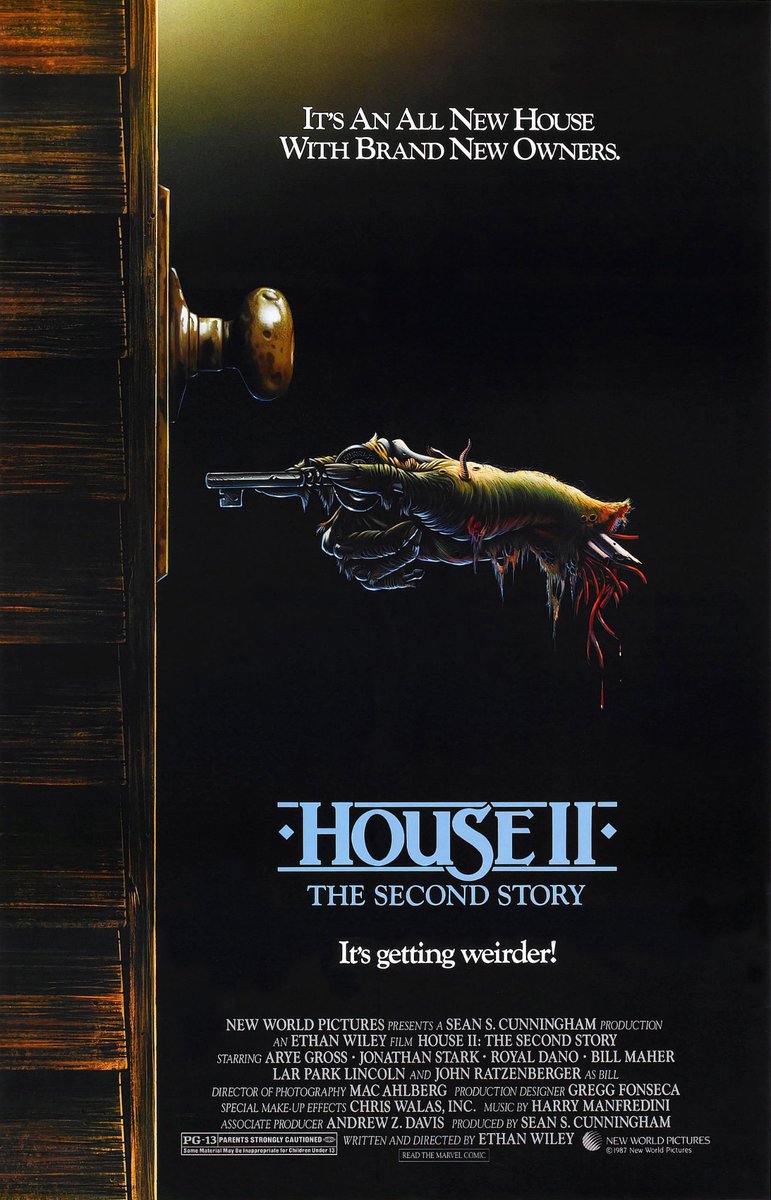 EugWSerra's tweet photo. On August 28, 1987, HOUSE II: THE SECOND STORY was released! #HouseIITheSecondStory #AryeGross #JonathanStark #RoyalDano #LarParkLincoln #JohnRatzenberger #DevinDeVasquez #GregoryWalcott #KaneHodder https://t.co/uWlNROLekl