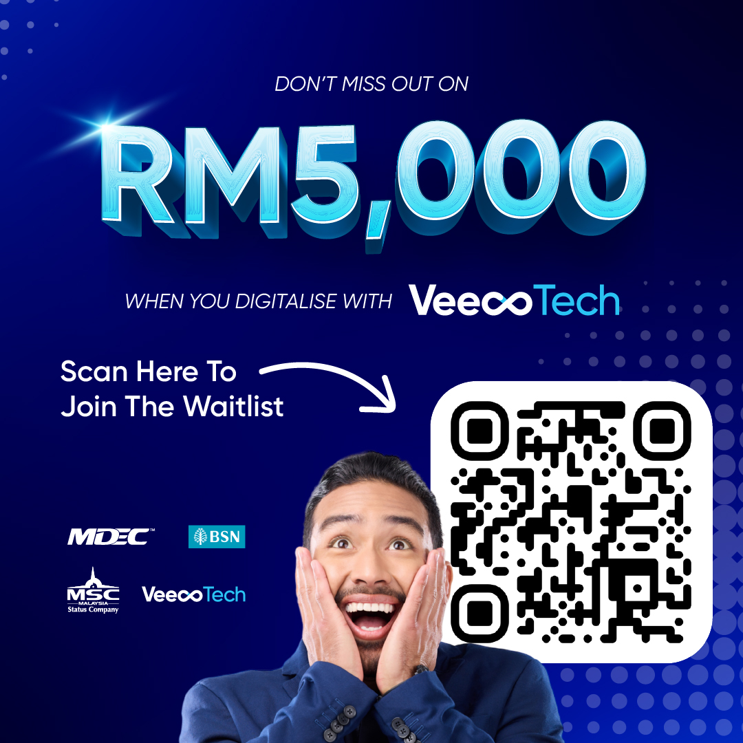 VeecoTech's tweet photo. 📢𝗚𝗘𝗧 𝗥𝗠𝟱𝟬𝟬𝟬 𝗢𝗙𝗙⁉️
Yes, SME Grant is Back!🤩Get started implementing digital technologies into your business with VeecoTech.

But this grant is limited to approximately 9200 applications only, so act fast!🏃‍♂️

Scan the QR code to join the waitlist!
#SME #grant #digital https://t.co/OzSsZ0xPNV