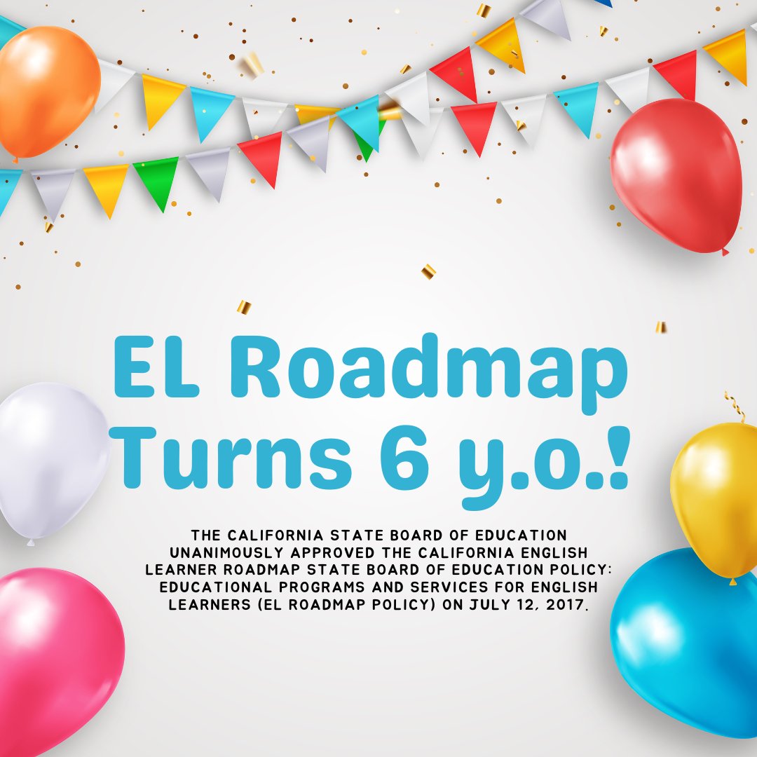 On July 12, 2017, this happened! Happy 6 years EL Roadmap!! Thank you to all the individuals involved in making this needed work happen. Positive momentum on behalf of our Multilingual Learners 💖 @MultilingualCA @OCDeptofEd @OCDEProjectGLAD @CABEBEBILINGUAL @CalTog @CALSAfamilia