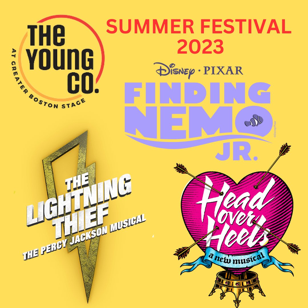 On sale now! Come cheer on Greater Boston Stage Company's Young Co. student actors as they strut the stuff they learned this summer as part of our Summer Festival 2023! FINDING NEMO, JR.; THE LIGHTNING THIEF; and HEAD OVER HEELS are happening Aug 3-6. Tix: GreaterBostonStage.org