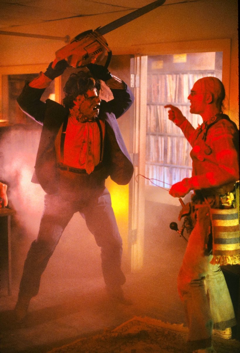 EugWSerra's tweet photo. On August 22, 1986, The Texas Chainsaw Massacre 2 buzzed into theaters! #TheTexasChainsawMassacre2 #TobeHooper #TomSavini #Leatherface #BillJohnson #ChopTop #BillMoseley #VanitaStretchBrock #CarolineWilliams #LeftyEnright #DennisHopper #JimSiedow https://t.co/gSrH36NkUi