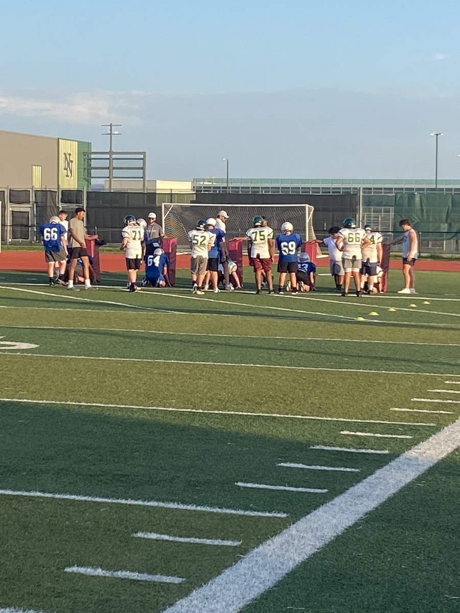 NNFootball's tweet photo. Day one of feeder school padded camp! So fun for our staff and players to work with our future! 
#Got23arnit | #GoNorth https://t.co/Stf6t5FcOs