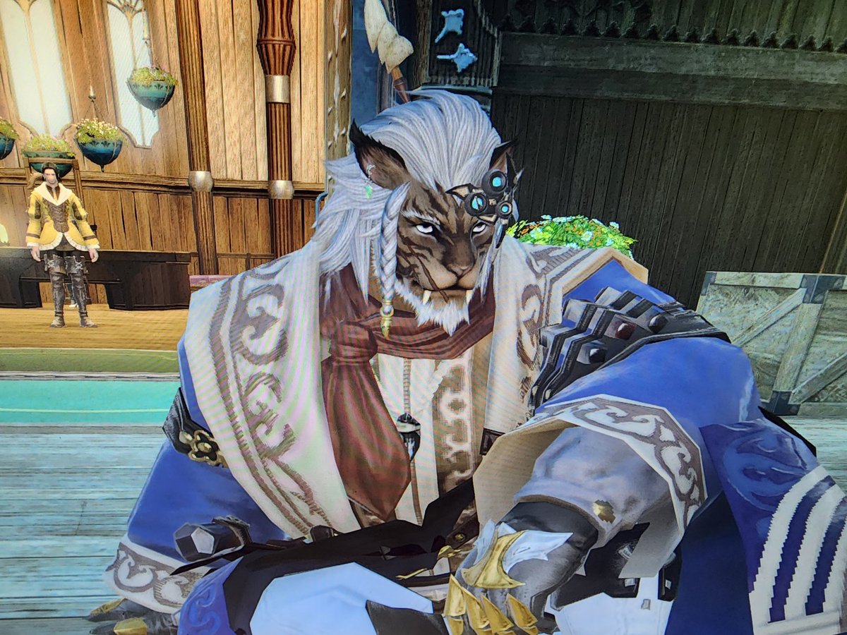 Atlas_Gearheart's tweet photo. Still new to #ffxiv but I just fantasia myself into the Hrothgar. I really like this character design compared to veira! https://t.co/pE9lbmF6x7