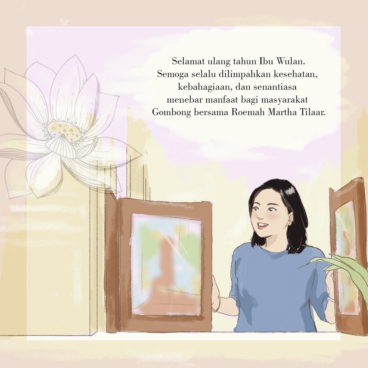 roemahMT's tweet photo. Selamat berbahagia Ibu @WulanTilaar
Tepat hari ini kembali mengulang tanggal dan bulan yang serupa tahun-tahun yang lalu. Semoga lembaran kanvas Ibu Wulan senantiasa diwarnai kebahagiaan yang terus mengalir, rezeki yang selalu tercurah, dan kasih yang melimpah🧡
.
#wulantilaar https://t.co/AGbP7O2S3x