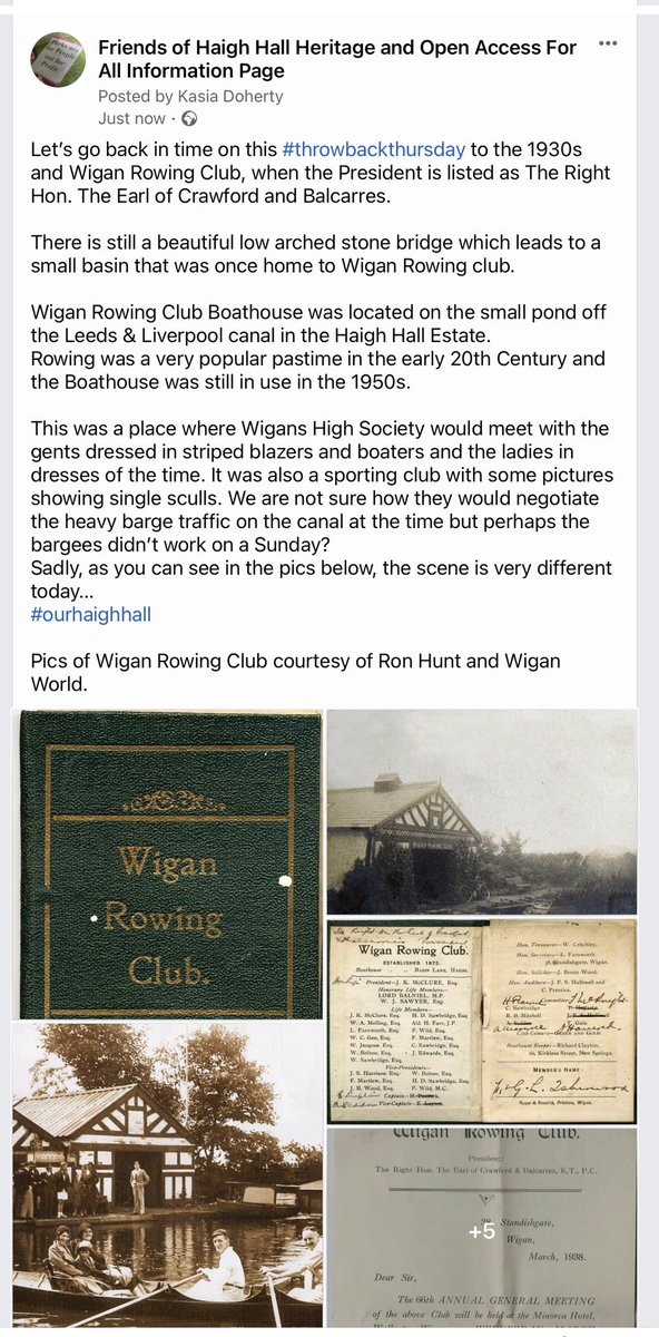 FriendsOpen's tweet photo. Let’s go back in time on #throwbackthursday to the 1930s and Wigan Rowing Club, when the President is listed as The Right Hon. The Earl of Crawford and Balcarres.

Sadly, as you can see in the pics below, the scene is very different today… 
#ourhaighhall

Pics by Wigan World https://t.co/YZGK7dD9ji