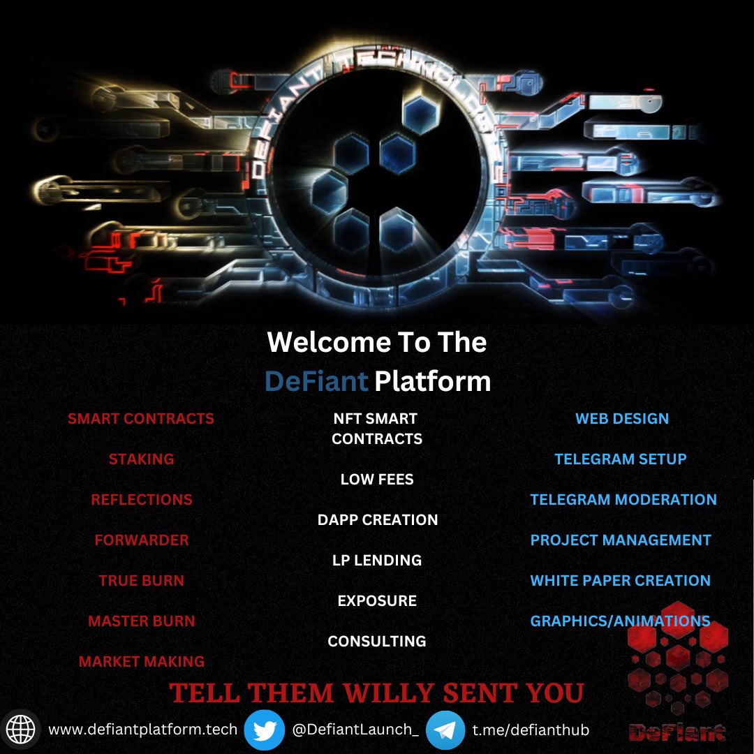 CryptoWilly⚡️ (@cryptowilly88) on Twitter photo Don’t miss the huge launch coming from #DefiantPlatform
The one stop shop for your #Crypto needs!
t.me/defianthub
<a href="/DeFiantLaunch_/">DeFiant Platform</a>
<a href="/FomoLabsETH/">Fomo Labs</a> #NFTs #ETH #BNB
<a href="/ThePeoples_Coin/">The People's Coin</a> Don’t miss the huge launch coming from #DefiantPlatform
The one stop shop for your #Crypto needs!
t.me/defianthub
<a href="/DeFiantLaunch_/">DeFiant Platform</a>
<a href="/FomoLabsETH/">Fomo Labs</a> #NFTs #ETH #BNB
<a href="/ThePeoples_Coin/">The People's Coin</a>