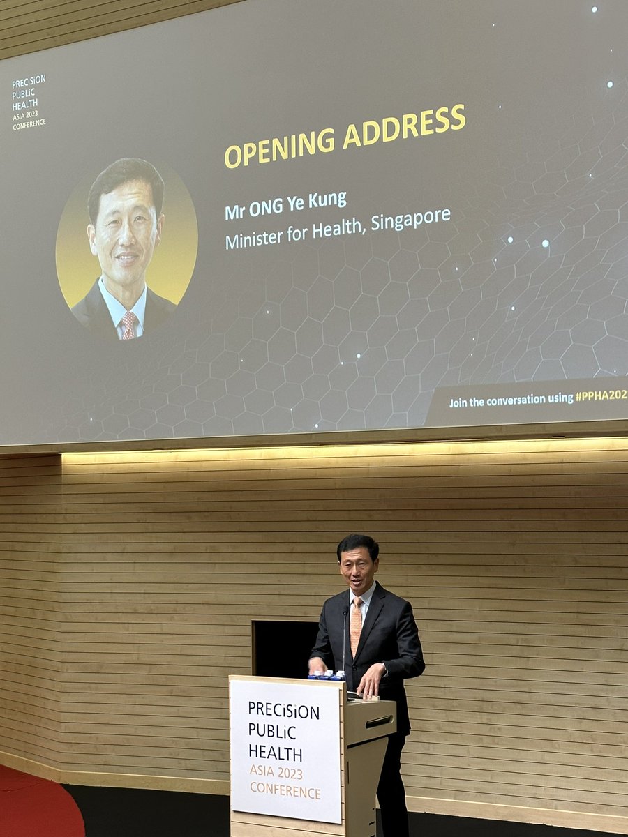 Minister of Health, SG, Mr Ong Ye Kung - Opening Address on how precision public health will drive data, analytics for better policy making. #PPHA2023