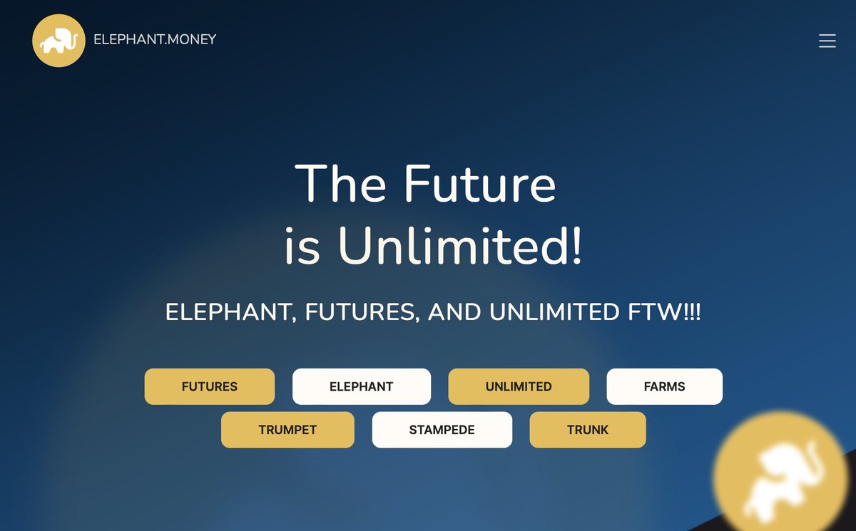 ElephantStatus's tweet photo. 📣Minting and staking are LIVE NOW for the Elephant Money Unlimited NFTs! 🐘🎉 
Stake them to earn a share of 1% of the ELEPHANT Treasury, paid out as ELEPHANT. 
https://t.co/MiQokdn4CN

#nfts #staking #btc #bnb #eth https://t.co/WA9UjmUd7Y